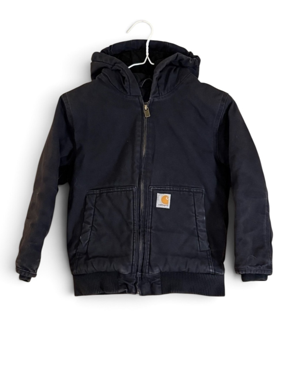 Carhartt Kids Black Duck Canvas Quilt Lined Waterproof Outdoor Coat
